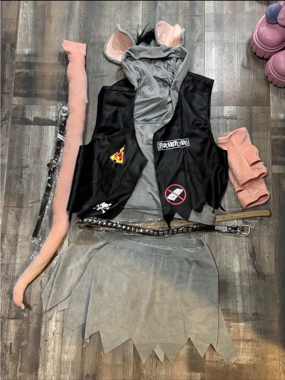 Ladies XL CLUB RAT COSTUME SET
